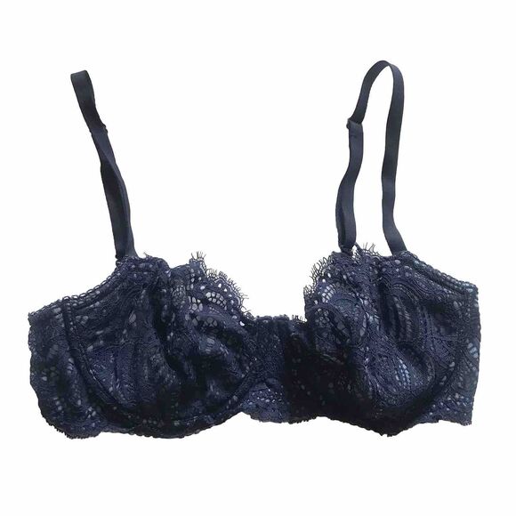 Victoria’s Secret Blue Lace Dream Angels Push Up Without Padding Bra Size 34DD - Picture 1 of 9